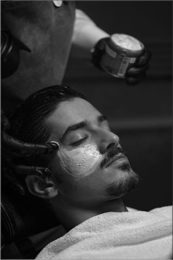 Facial care at barber shop